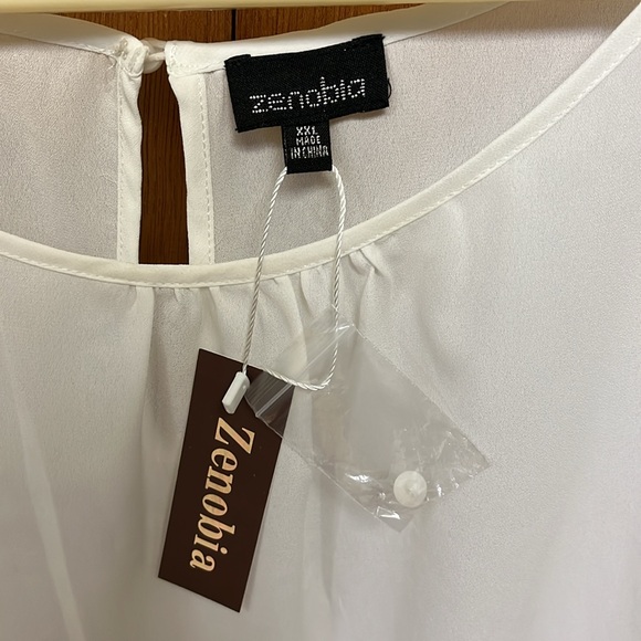 Zenobia - White Shirt Blouse - 2X - Picture 2 of 5